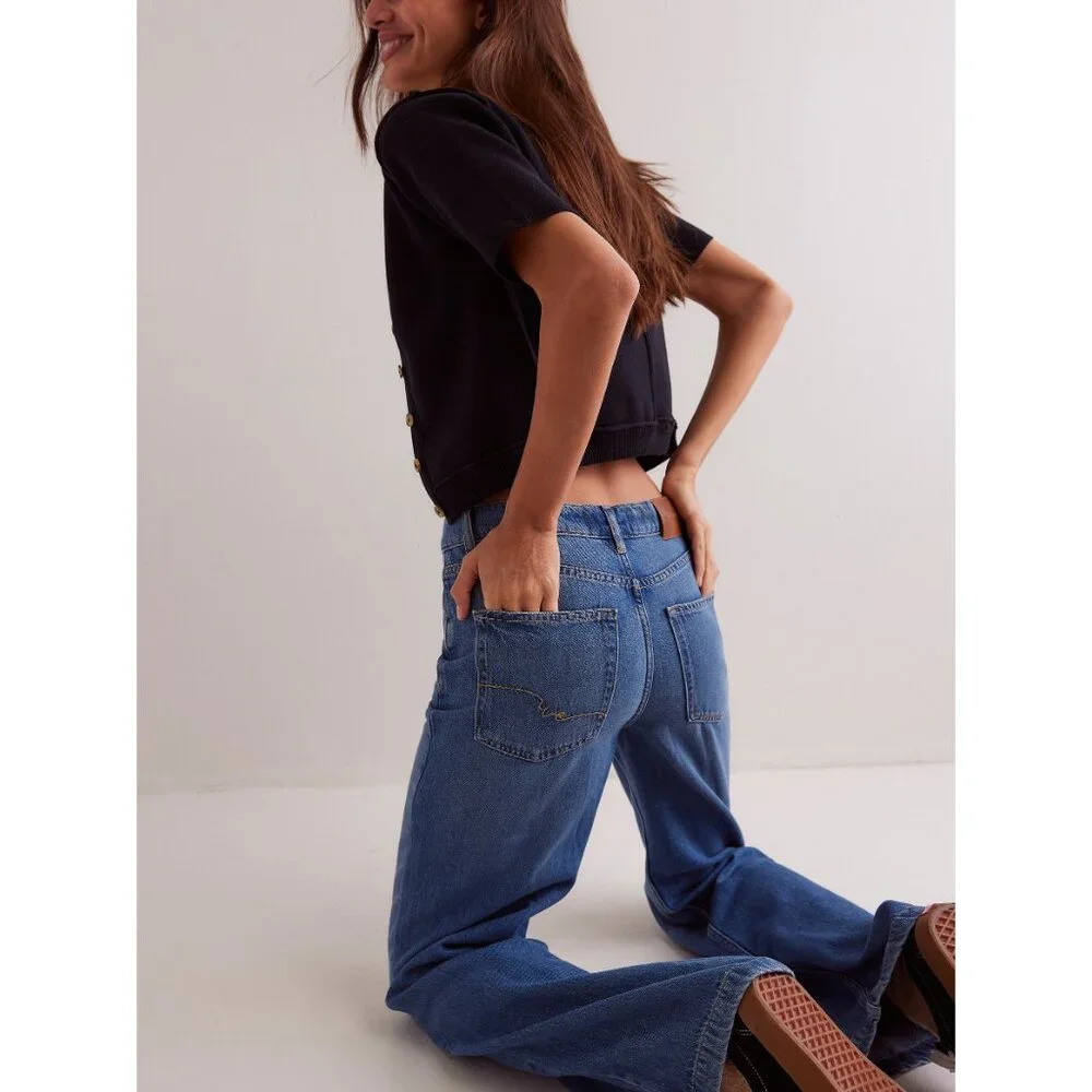 We The Free The Stride Jean Wide Leg Blue 31 NWT